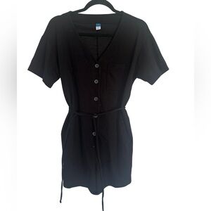 Old Navy Women’s Black Button-Front Short Sleeve Romper – Size S‎